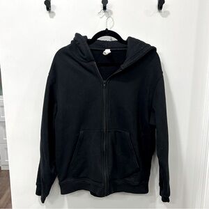 ALO yoga heavy weight Black Zip-Up Hoodie- size small.